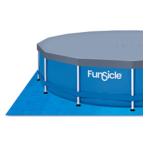 Funsicle 15' x 36" Outdoor Activity Round Frame Above Ground Swimming Pool Set with SkimmerPlus Filter Pump, Filter, Ground Cloth, and Ladder, Blue