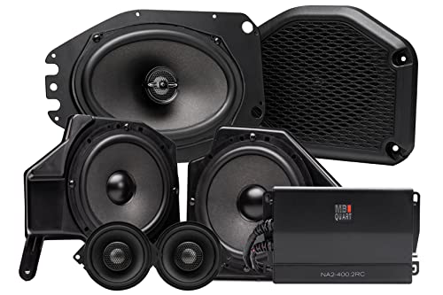 MB Quart MBQJ-STG6A-1 Speaker System Made for Jeep Wrangler (JL), Jeep Gladiator (JT), Tuned Audio Package, Full System Six-Speaker, 800-Watt OEM Upgrade, Black