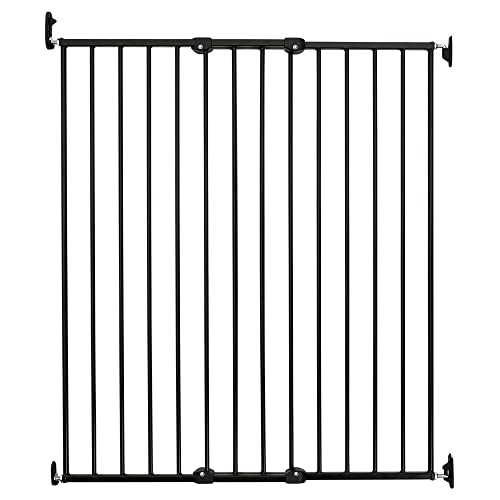 Scandinavian Pet Design Extra Tall 42 Inch Wall Mount Extending Portable Animal Pet Safety Gate for Large and Small Dogs, Black