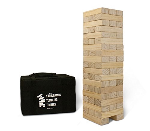 Yard Games Giant Tumbling Timbers with carrying case starts at 2.5-feet tall and builds to 5-feet