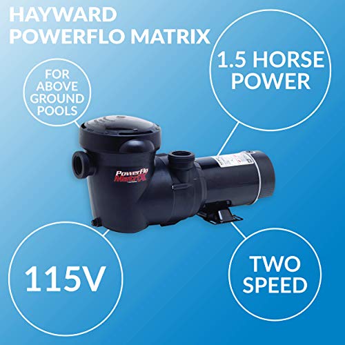 Hayward W3SP15932S PowerFlo Matrix Dual-Speed Above-Ground Pool Pump, 1.5 HP