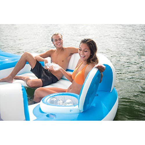Intex 56299EP Splash 'N Chill Inflatable Island, 16.25 x 21 x 11.75 inches, Blue/White - Lucaneo