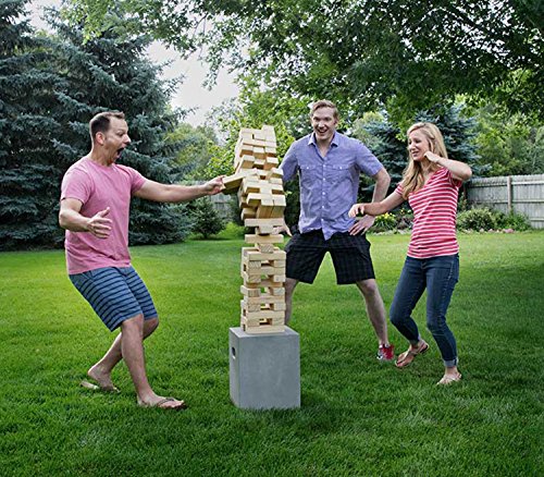 Yard Games Giant Tumbling Timbers with carrying case starts at 2.5-feet tall and builds to 5-feet - Lucaneo